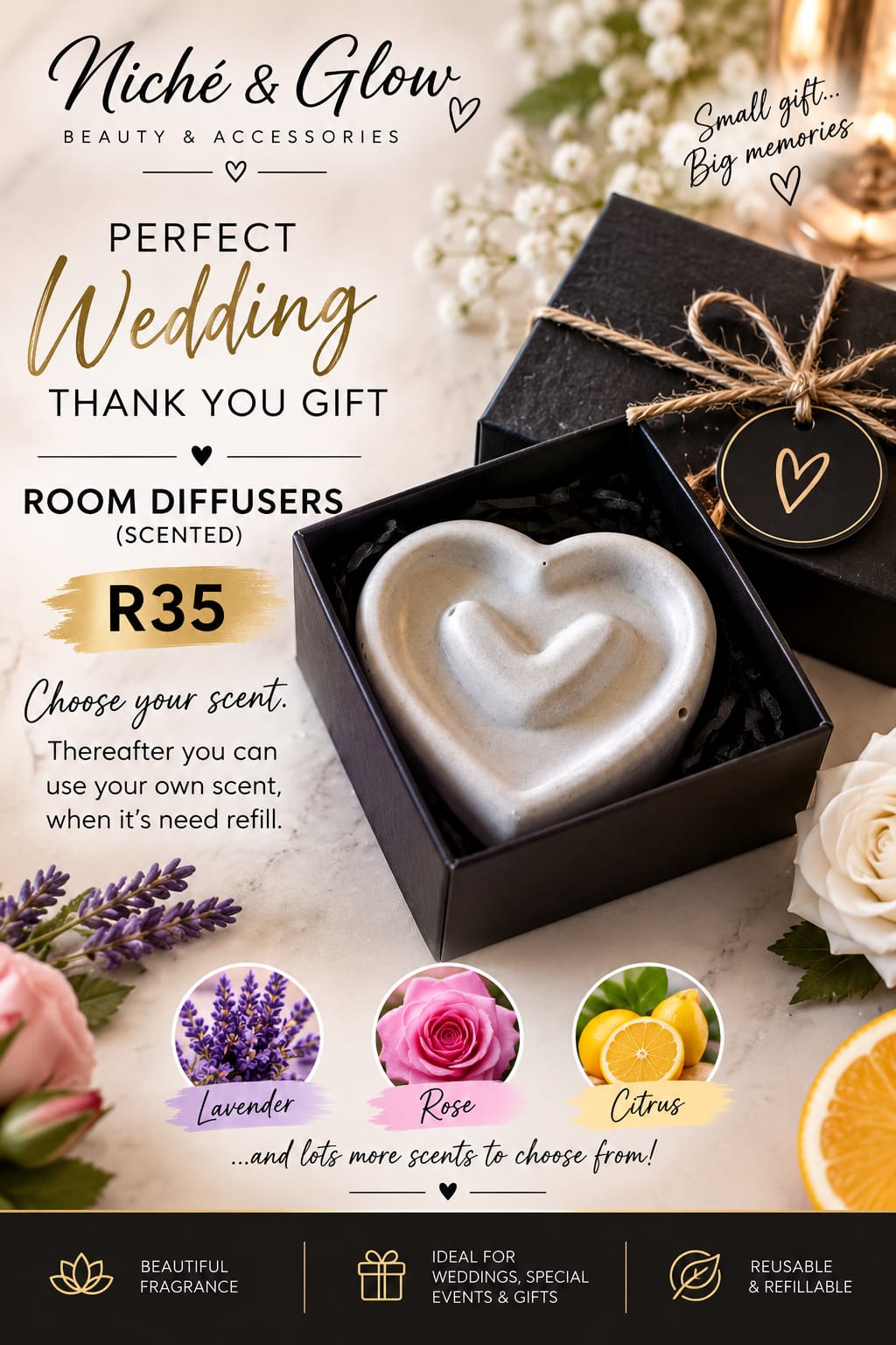 Room Defuser - Heart Shape Small in Gift Box